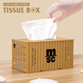 Banboring Shipping Container Model Tissue Box
